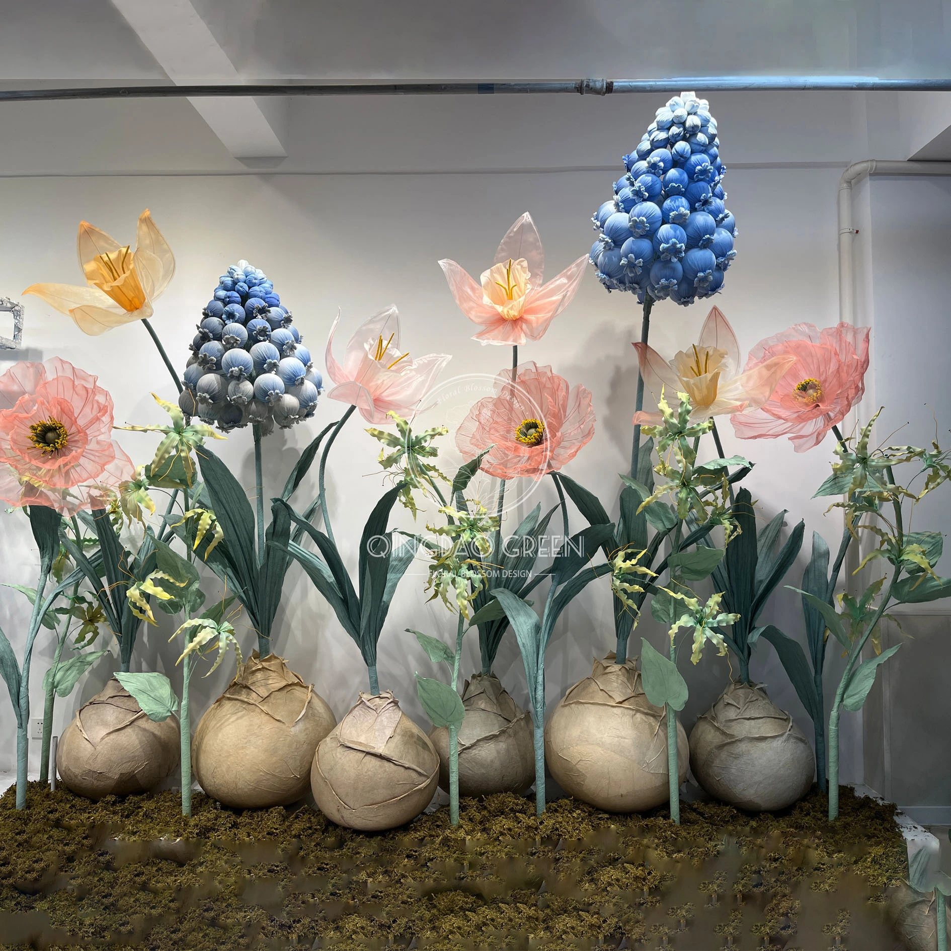 Juego de flores de jacinto de seda/papel gigante artificial hecho a mano