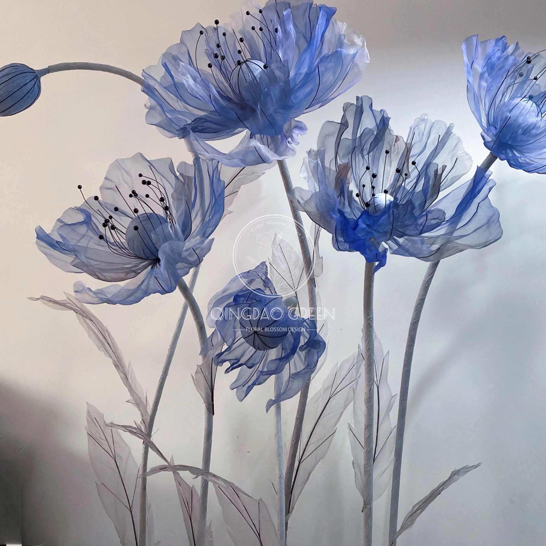 Fleurs décoratives à la main artificielle géante de pavot