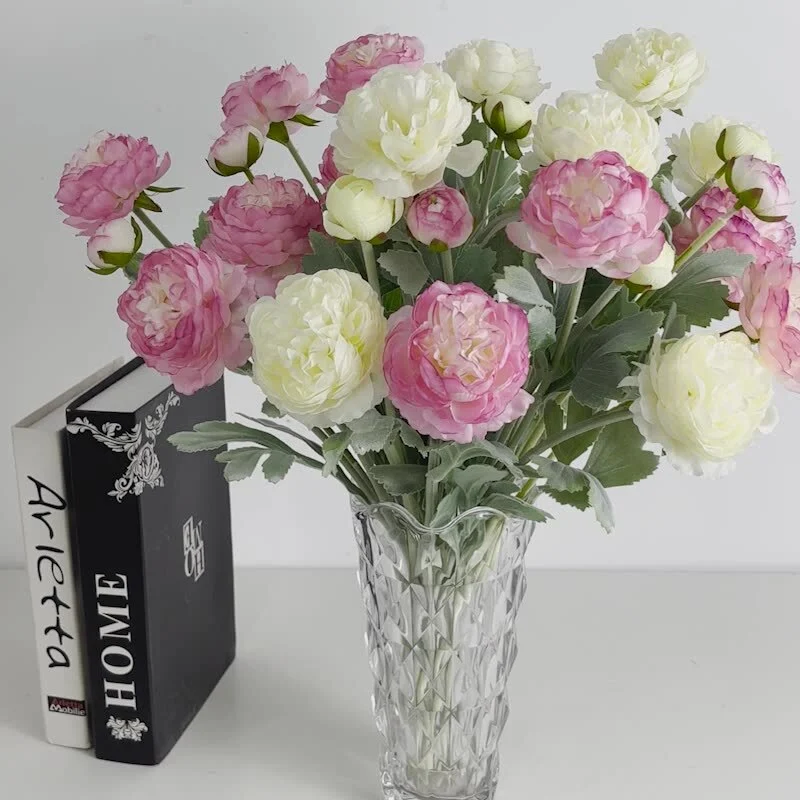 3 flocking thousands of dew lotus artificial flower peony fake flower home living room decoration 1