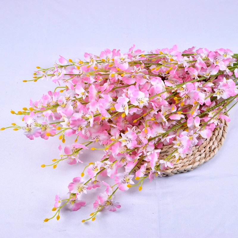5 forks dancing blue yellow head artificial flower fake flower Home wedding Hotel decoration Phalaenopsis bouquet adornment 1