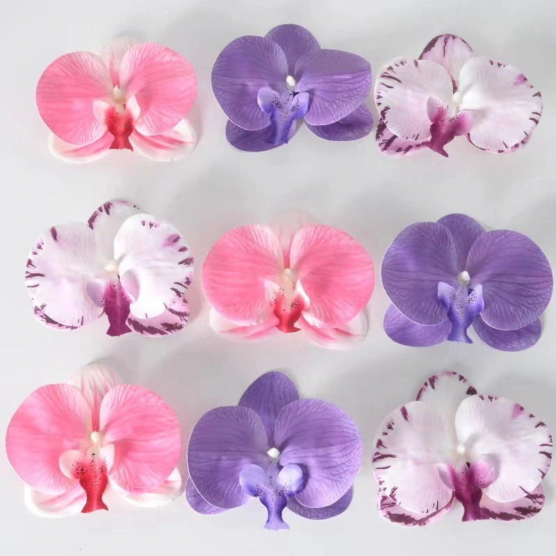 Simulation 3D glue Phalaenopsis flower head with hand-crafted dress decoration delicate wedding decoration fake flower diy headdress flower 1