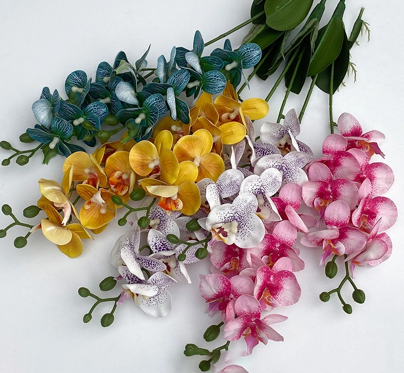 2 forks Phalaenopsis 3D printing Phalaenopsis hotel home oil painting decoration false flowers interior European decoration silk flowers 1