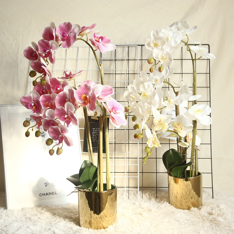 Phalaenopsis fake flower simulation Phalaenopsis European decorative flower material autumn color wedding hotel wholesale 1