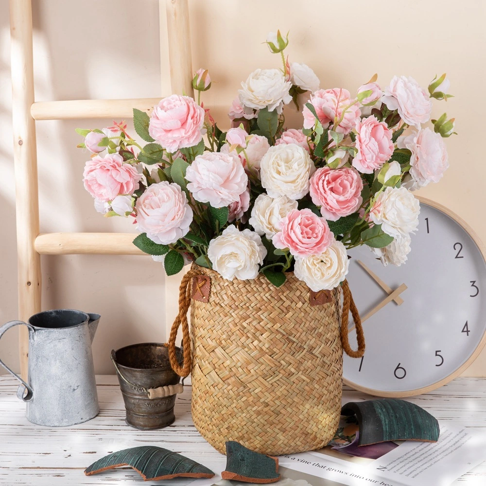 Artificial flower Western Rose European core 3 head peony suitable for home decoration wedding 1