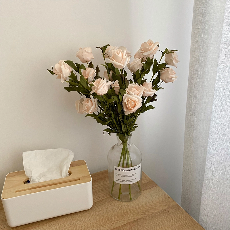 Retro French romantic simulation rose five-head fake flower decoration 1
