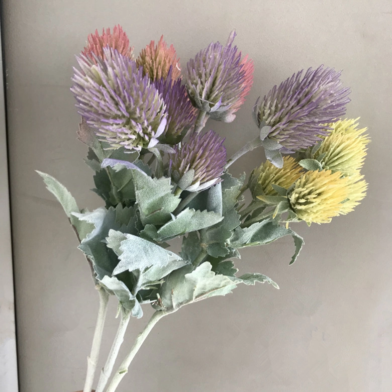 Factory thistle fruit flower flocking flower material living room sample room decoration 1