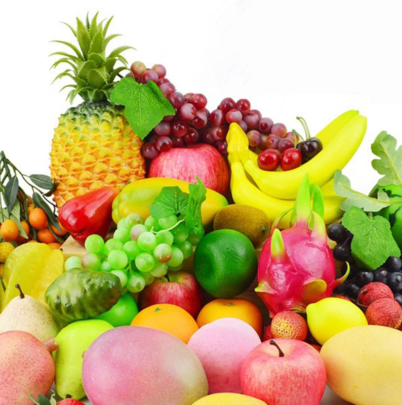 Accesorios de fruta biónica de alta calidad, ramas de plantas verdes, diseño de escena decorativa 1