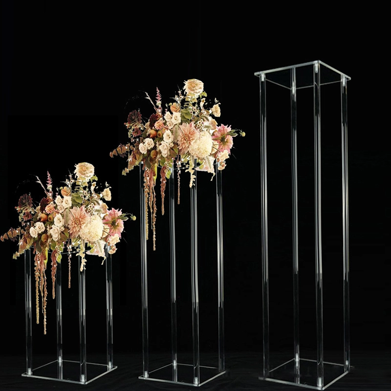 Wedding props crystal road lead square column acrylic dessert table decoration catwalk dream wedding theme decorative props 1