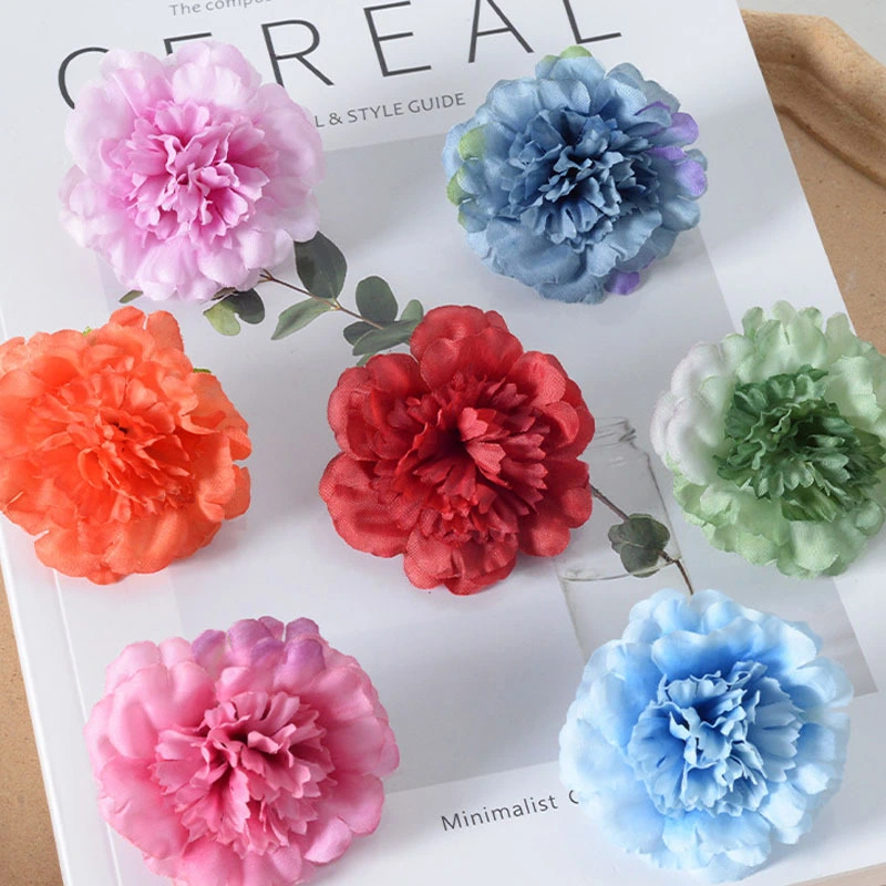 Los claveles de flores artificiales son adecuados para tocados con flores sujetadas a la cabeza, para bodas en el hogar con decoración de ceremonias manuales. 1