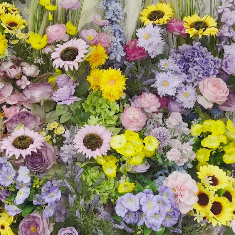 Conjunto de camino para salón de bodas con flores simuladas de Monet Garden, serie Wind, decoración para bodas 1