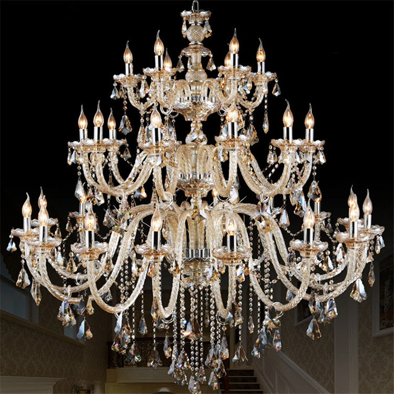 European crystal chandelier living room light luxury atmosphere bedroom dining hall project light duplex villa staircase light 1
