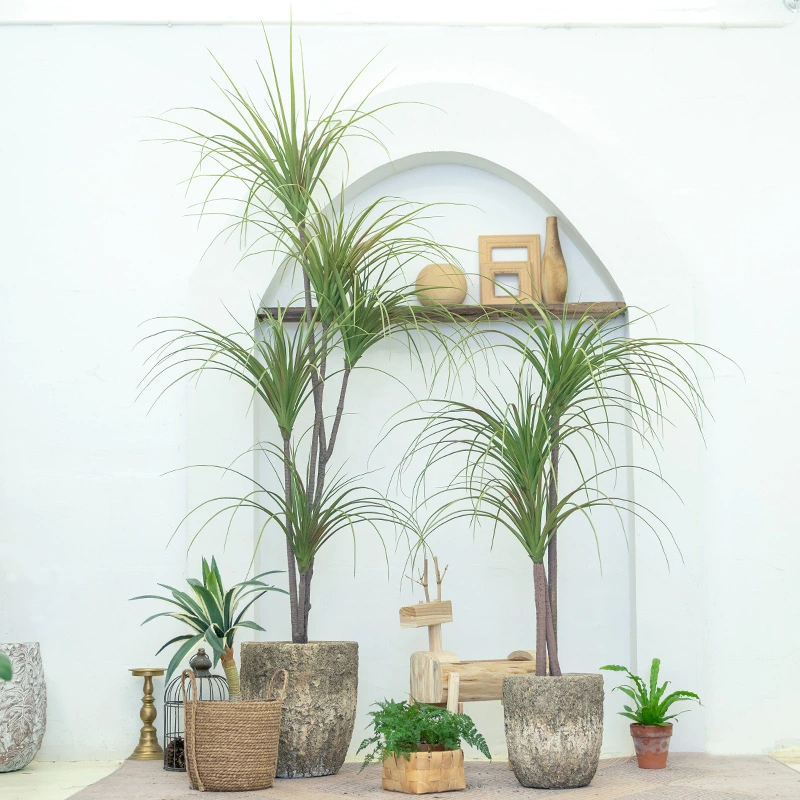 High imitation wood dragon blood tree green plant interior decoration pot home office fake tree landscaping plant wholesale 1