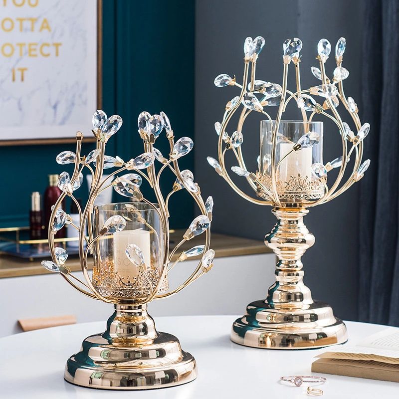 Candelabro de cristal de lujo ligero, decoración de mesa, decoración del hogar, cena romántica a la luz de las velas, candelabro, decoración de mesa 1