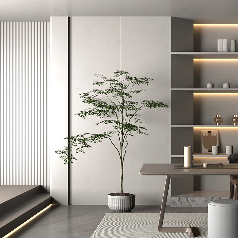 Planta verde de árbol baniano de alta simulación, gran centro comercial interior, se puede personalizar como decoración en maceta para el piso. 1