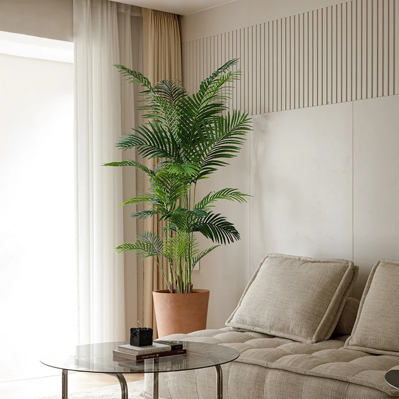 Árbol falso de malva perlada de alta simulación, planta verde en maceta para sala de estar, decoración 1