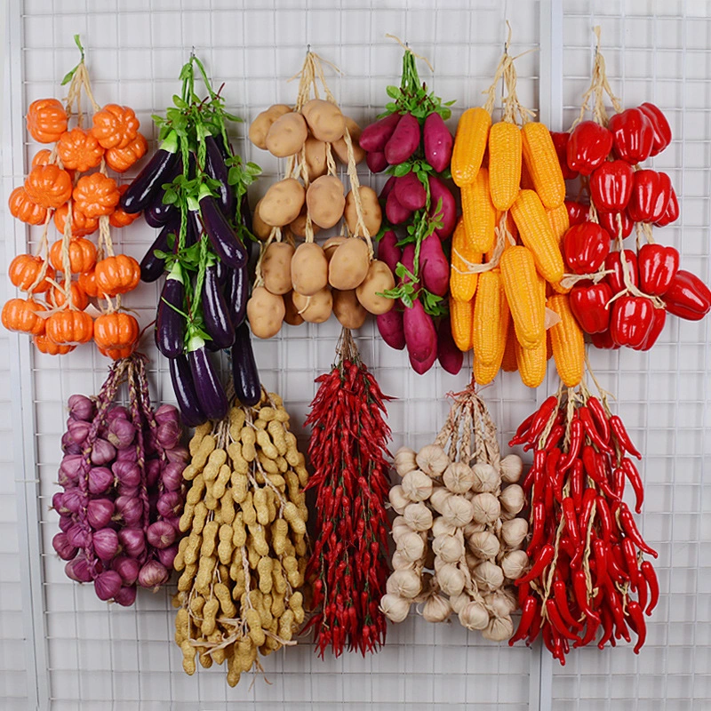 Simulation vegetables chili potato corn garlic peanut hanging string farm happy hotel courtyard model decorative props 1