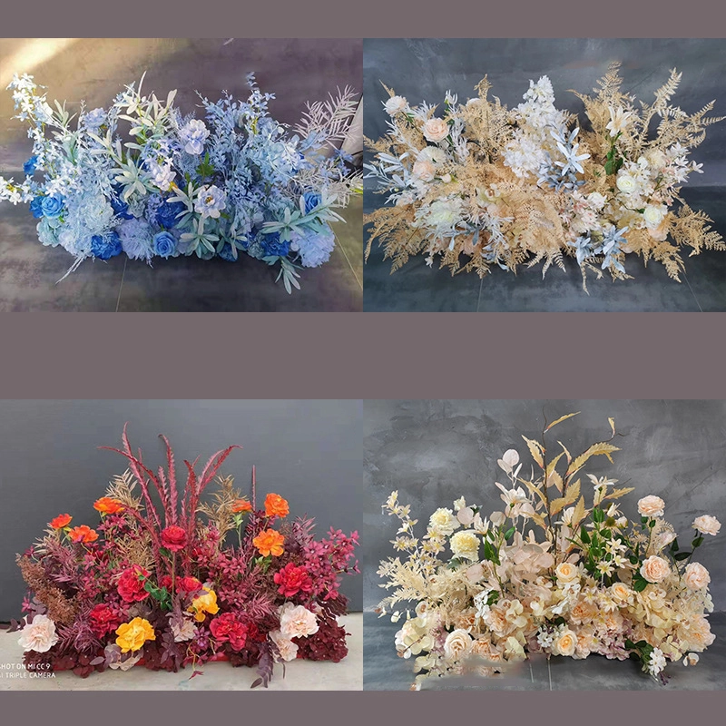 Wedding props flower row wedding hall stage decoration layout welcome area road lead simulation flower art 1