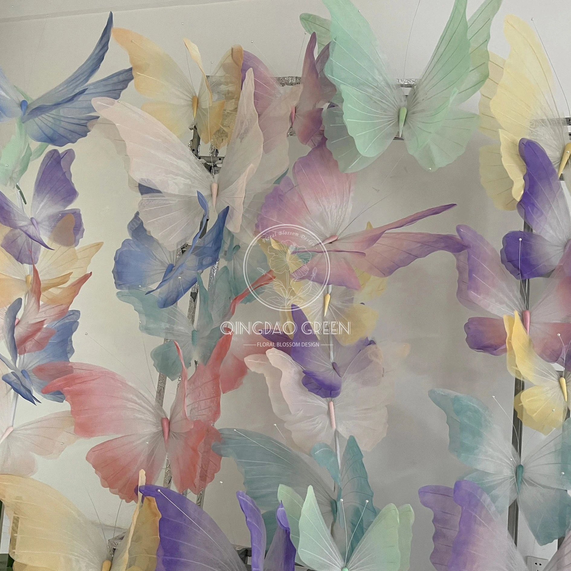 Decoración de bodas de mariposa de color de seda