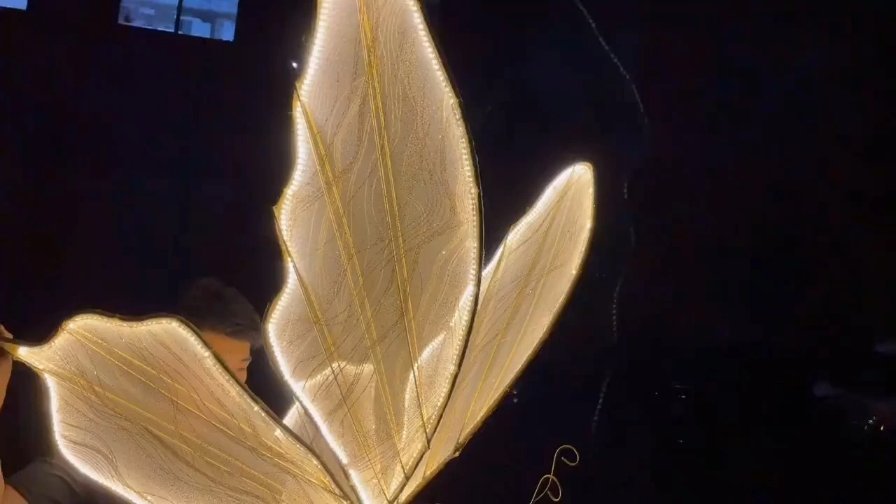 Wedding backdrop decor large flower giant butterfly flower electric luminous butterfly for shop mall window display 1
