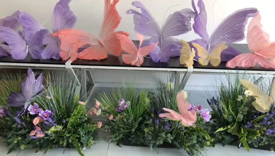 Self Standing Giant Paper Material Blue butterfly Set for Wedding Event Party Table Decoration 1