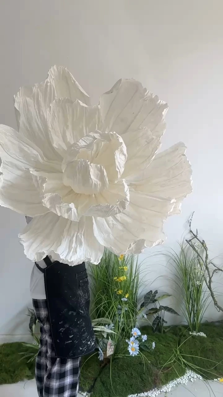 Giant Paper Flower Handmade Big Art Setups Indoor Wedding Event Shopping Mall Decorations 1