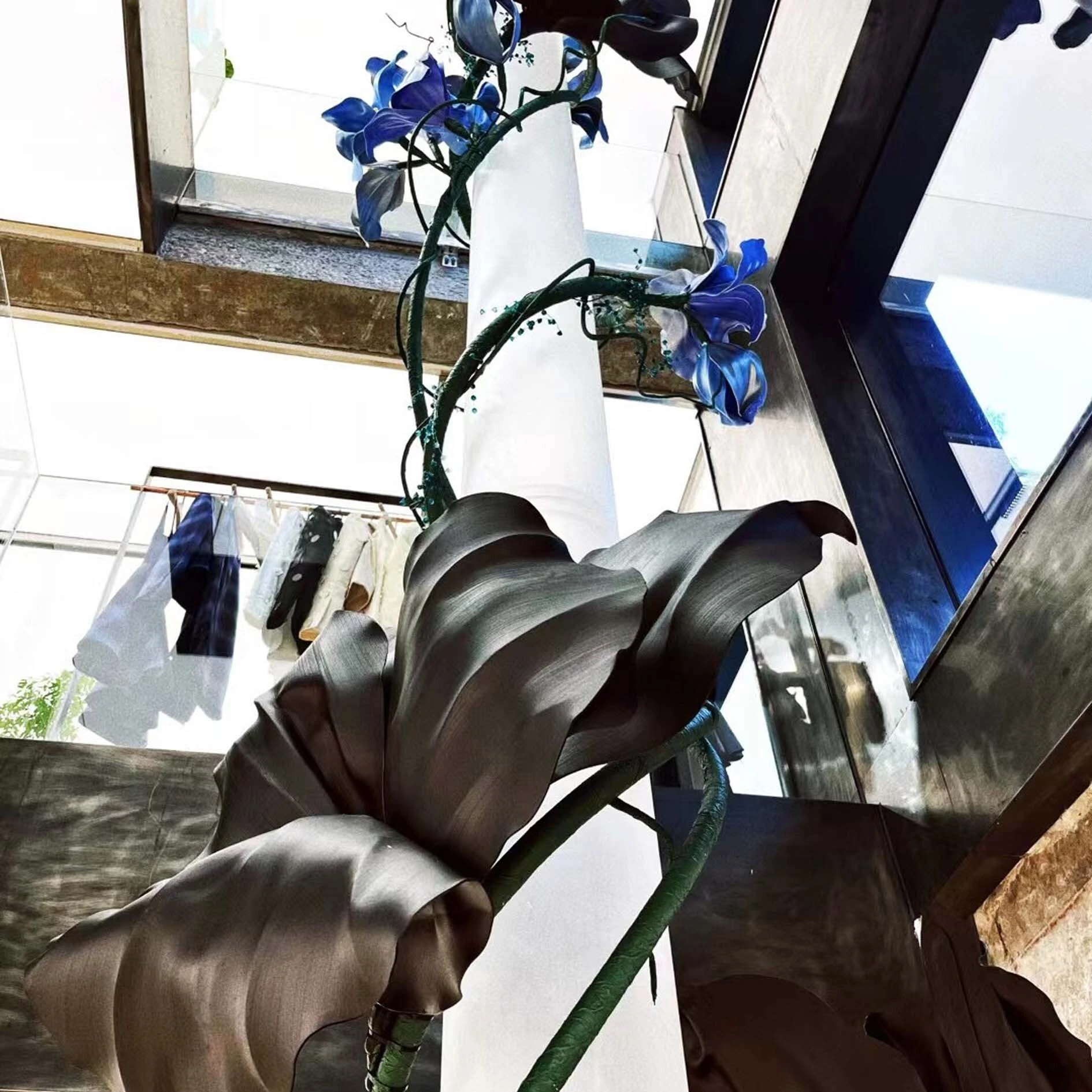 Customized Handmade BLACK EVA Foam Giant Flower Decoration
