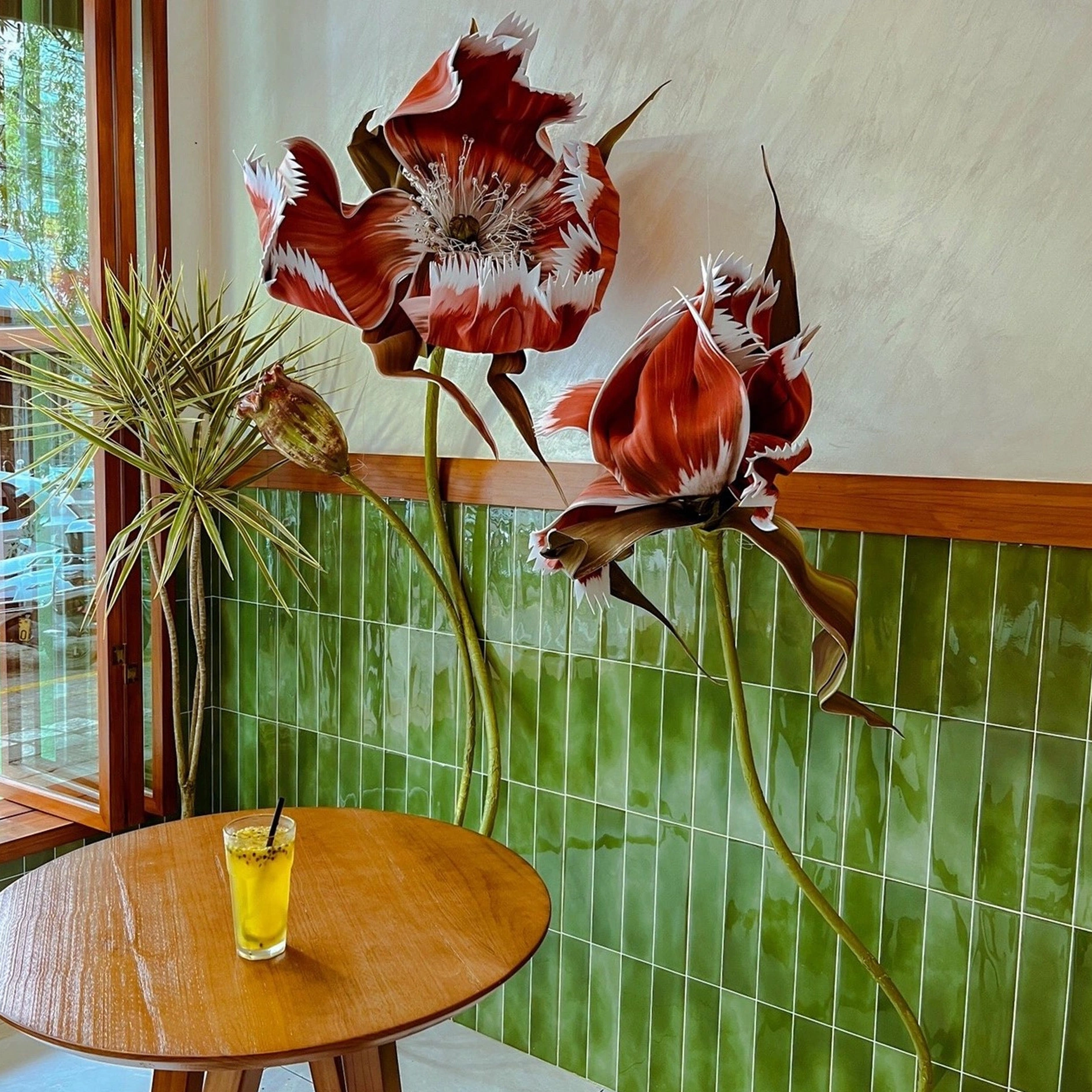 Custom Large  Dining room Decorations Romantic Giant foam Flower 