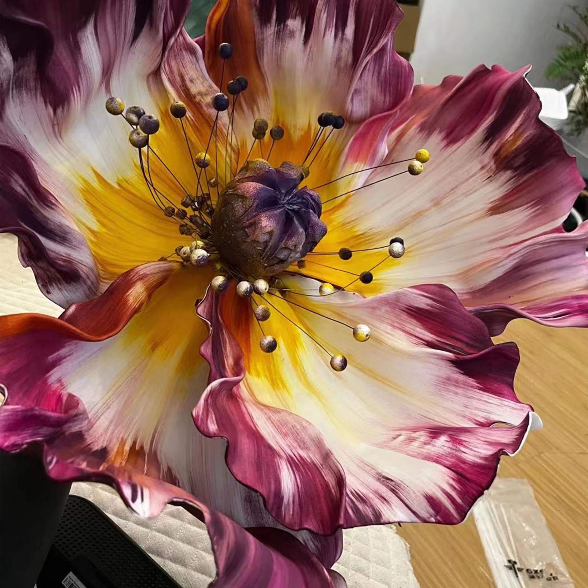 Nuevo diseño GRANDE GIGANTE ARTIFICAL EVA POPPY FLEAR