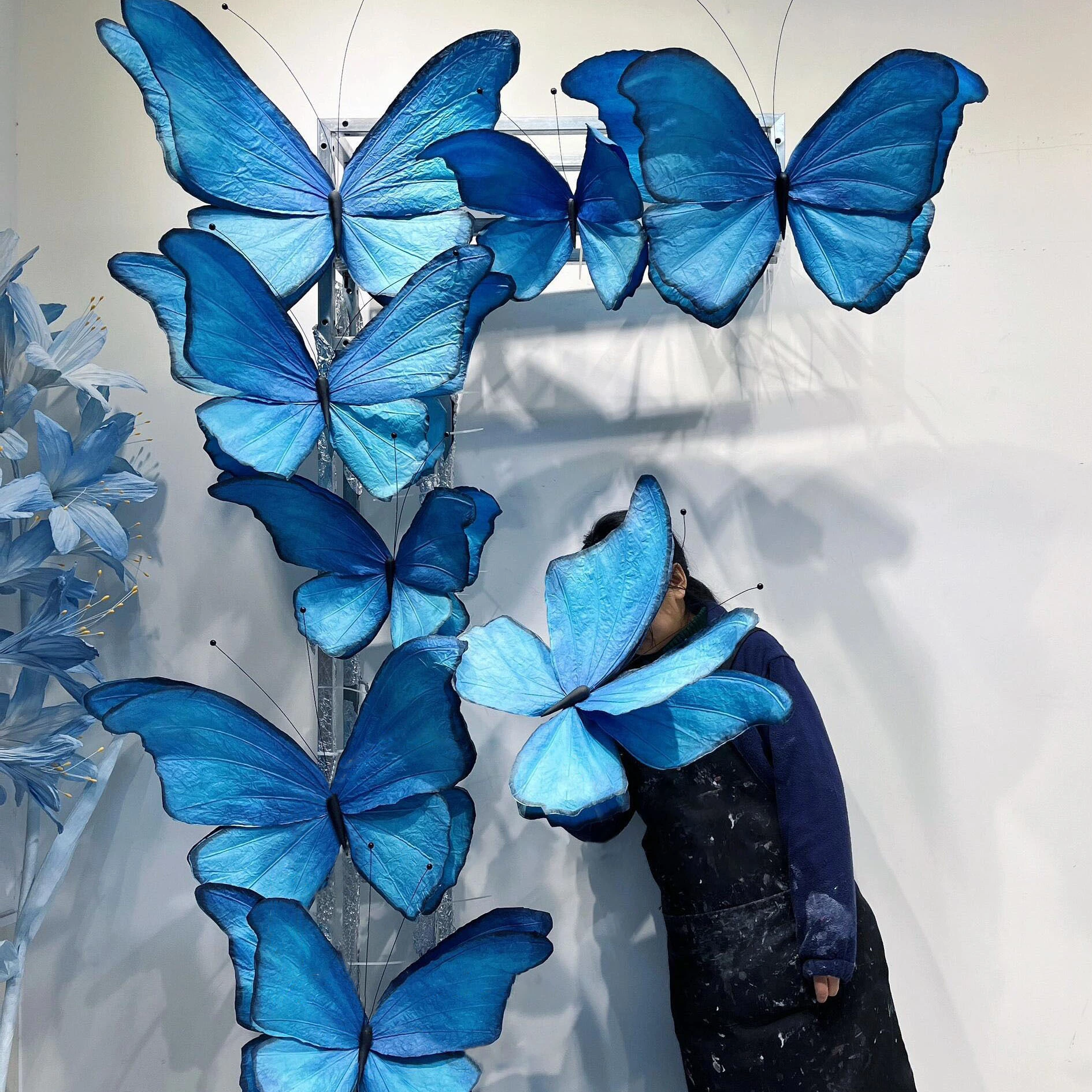 Arte de mariposa gigante artesanal