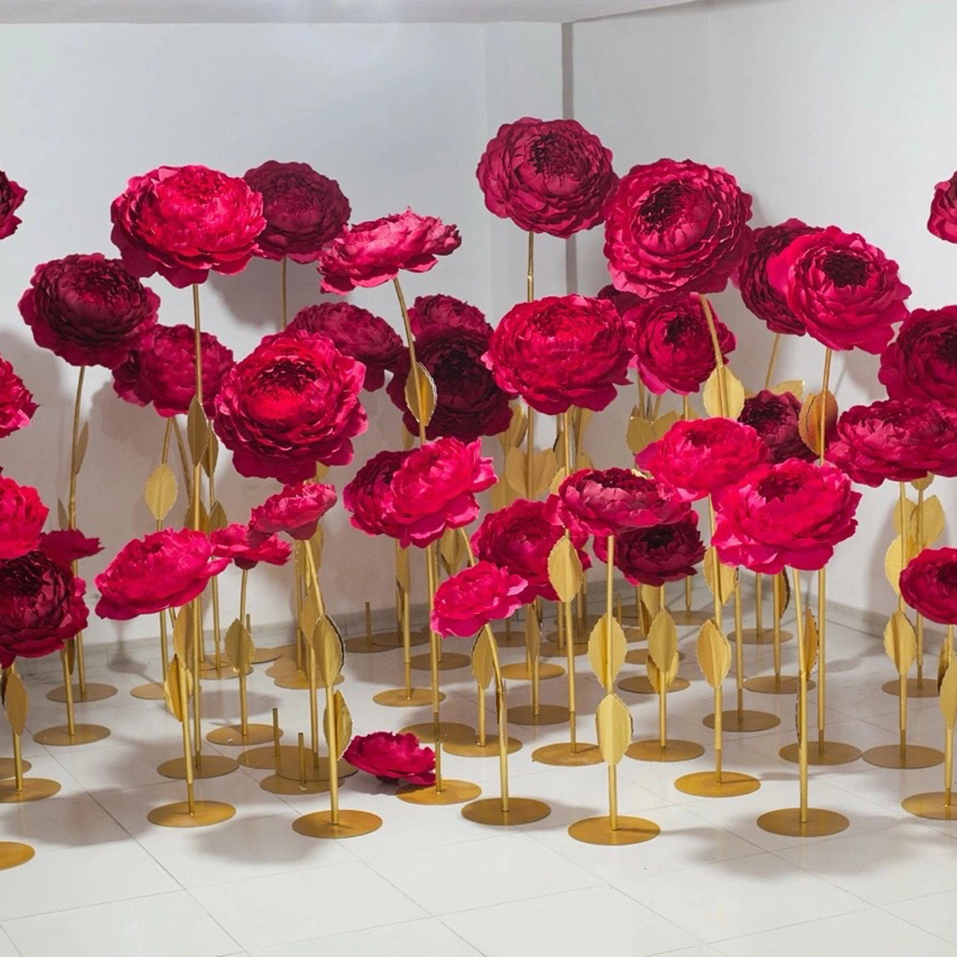 Centro comercial de decoración de flores a gran escala