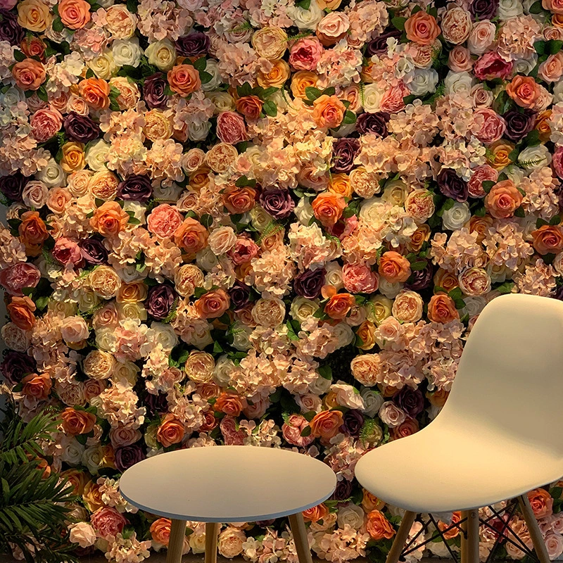 Künstliche Blumen Hintergrunddekoration gefälschte Blumennetz Rot Rose Blumenkunst Hochzeitshotelfotografie 1