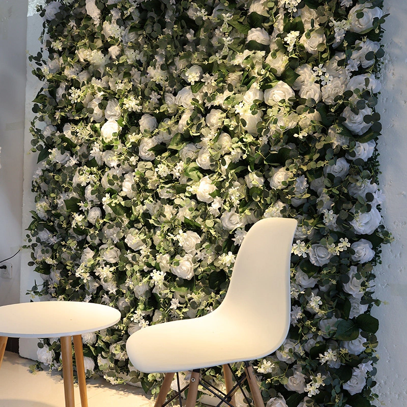 Artificial flower wall background wall fake flower wall decoration wedding silk flower wall 1