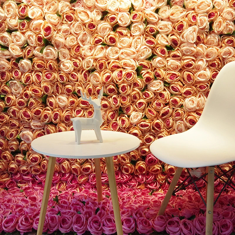 Decoración de pared de flores artificiales Fondo de la pared de la pared de la pared del fondo Decoración de la pared de la pared Fábrica de bodas al por mayor 1