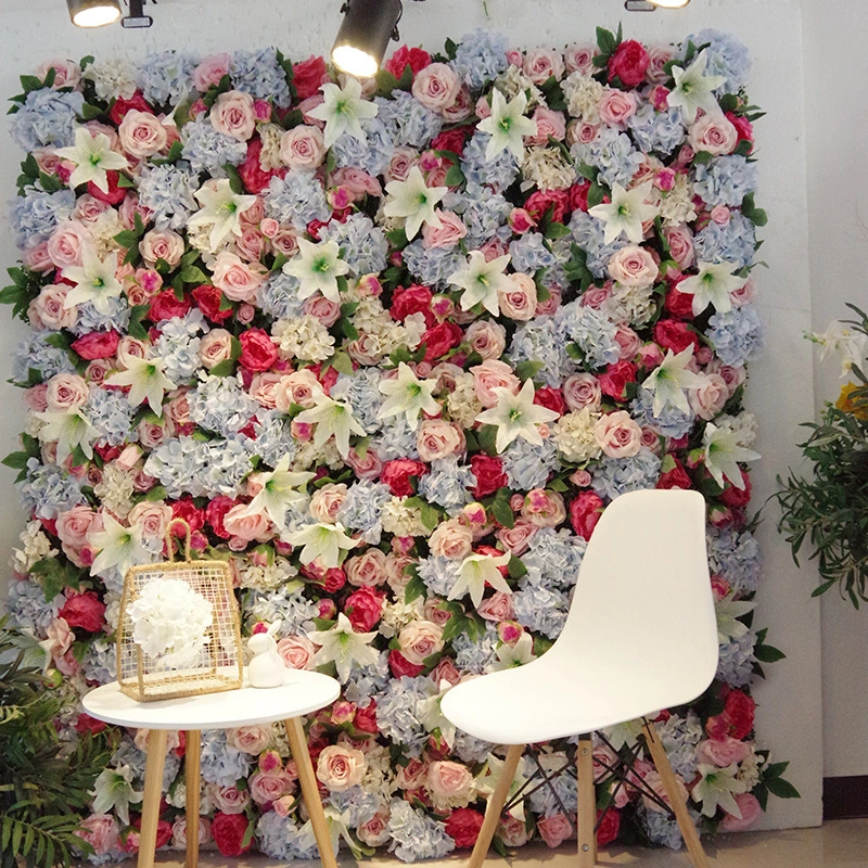 Fotografía de boda de la pared de flores Fotografía de fondo de la pared Decoración de la fila de flores Fábrica al por mayor 1