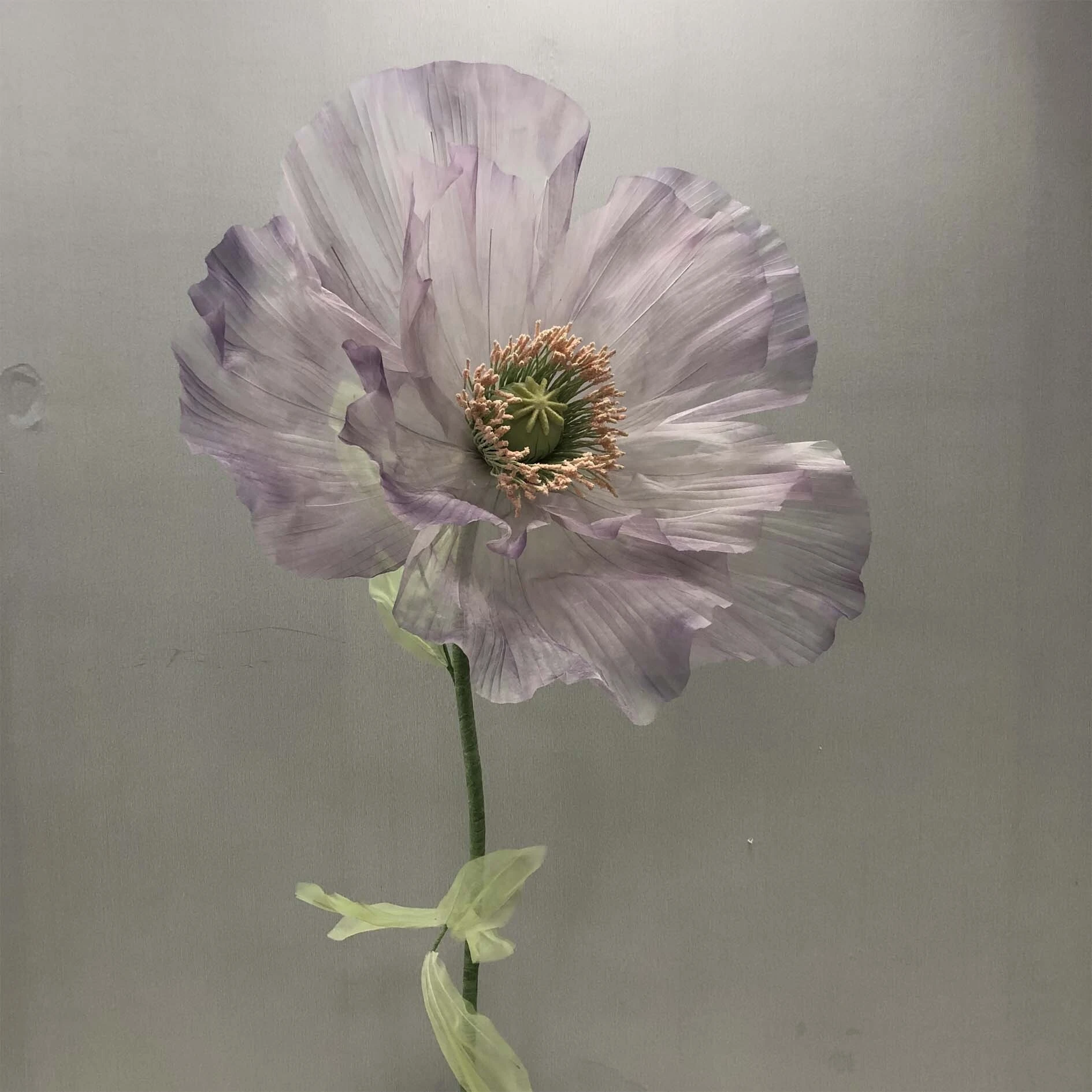 Fleur de pavot en organza intelligent