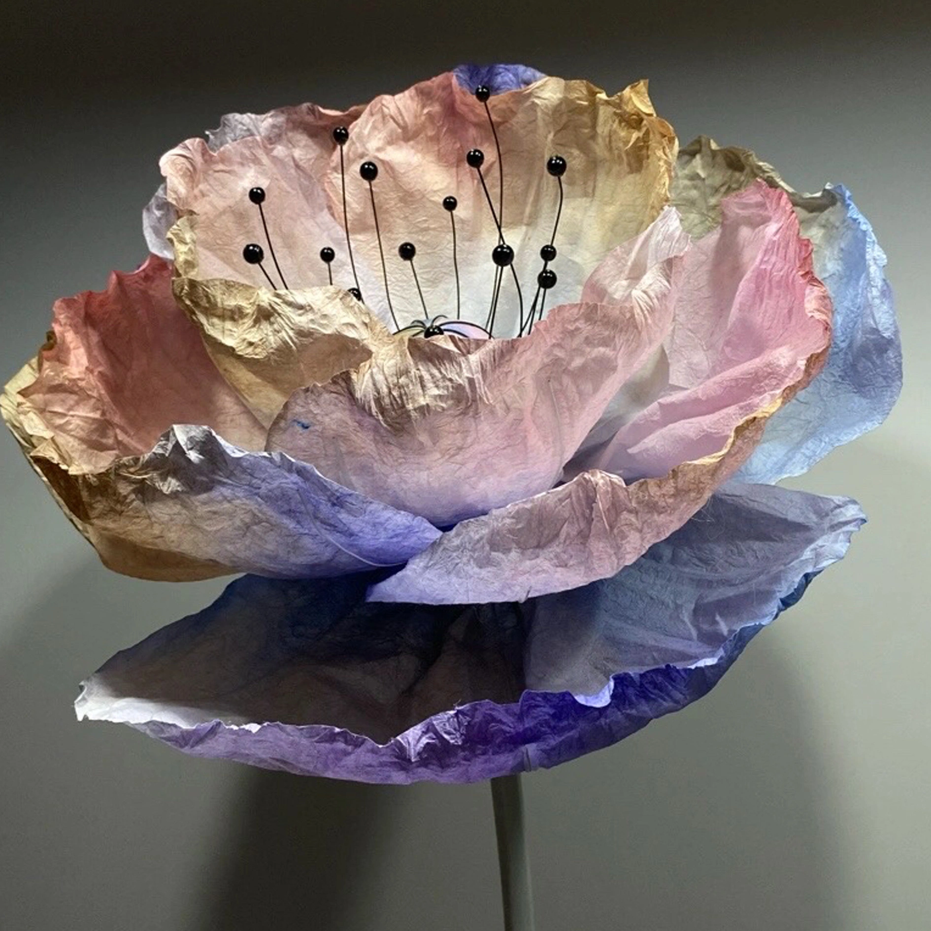 Flor de material de amapola de papel
