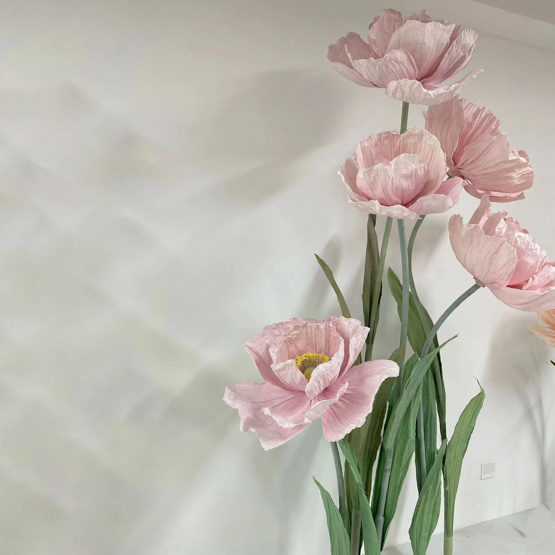 Arte de flores gigantes de papel