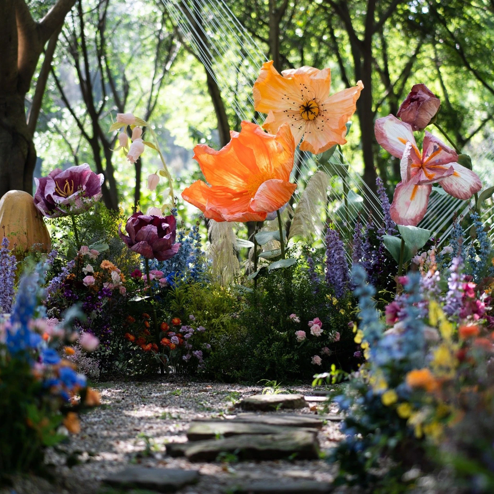 arte de flores de amapola gigante