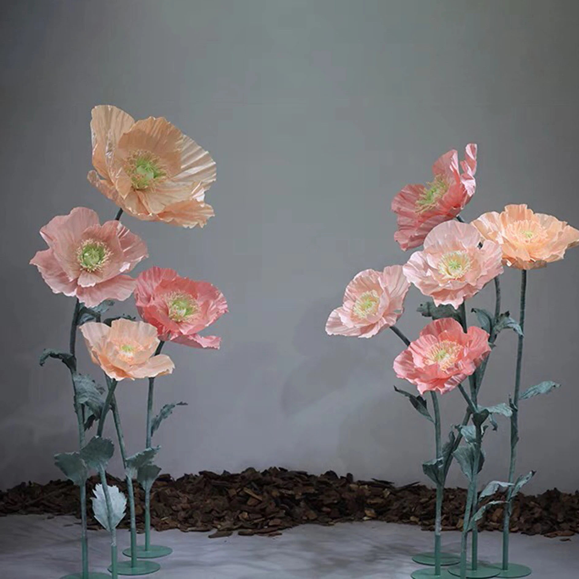Arte de flores de papel gigante