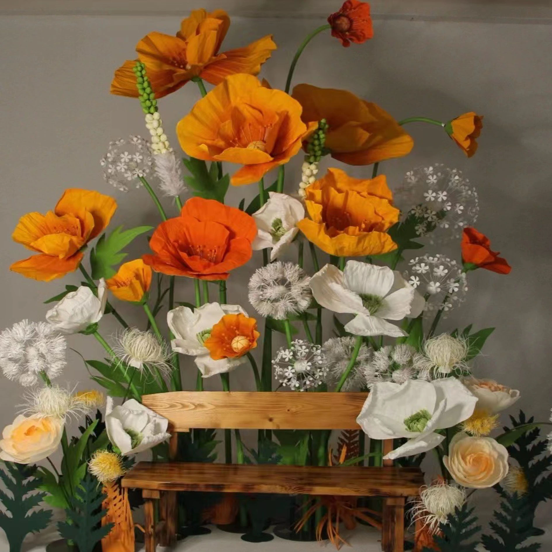 Arte de flores gigantes de papel