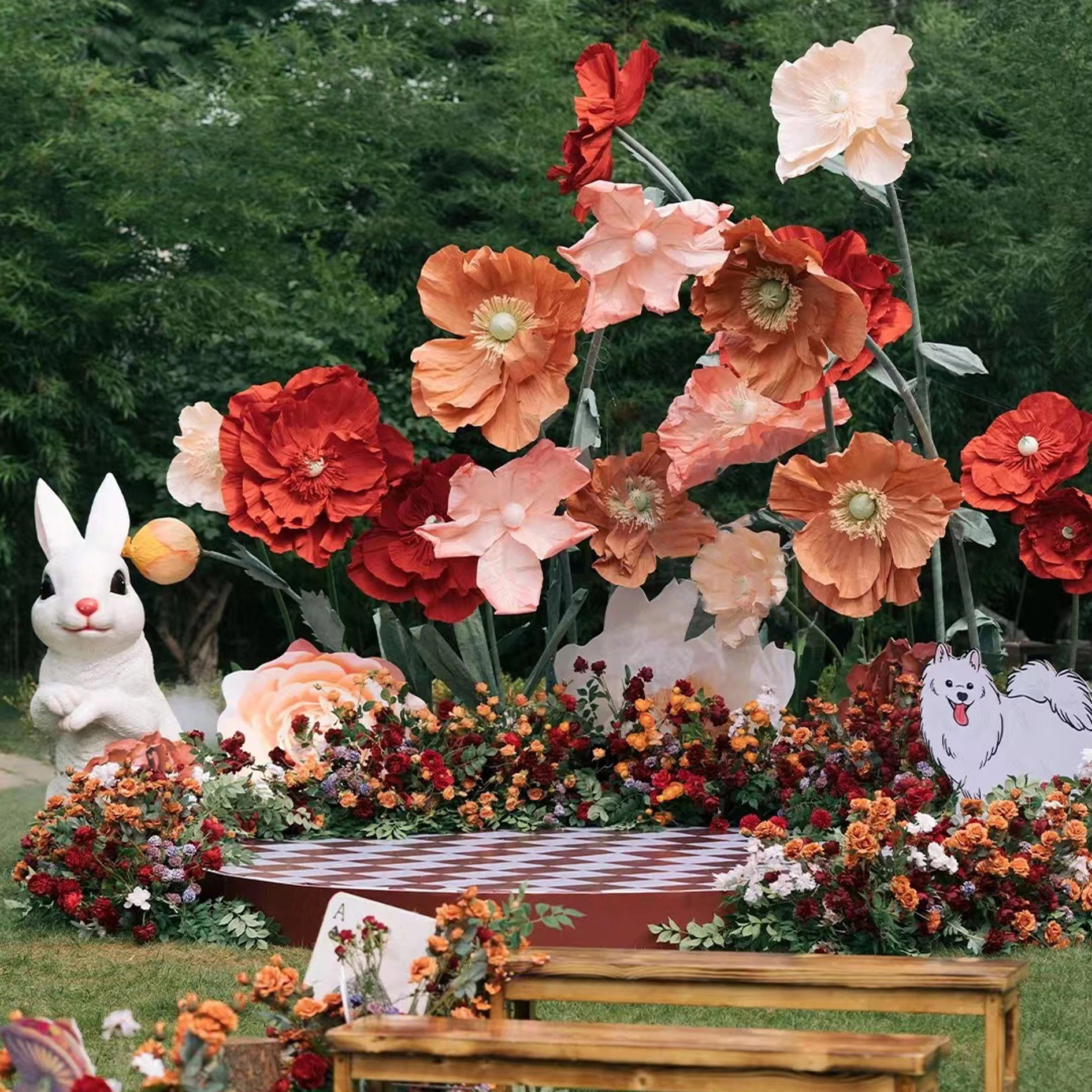 Flores de papel gigante