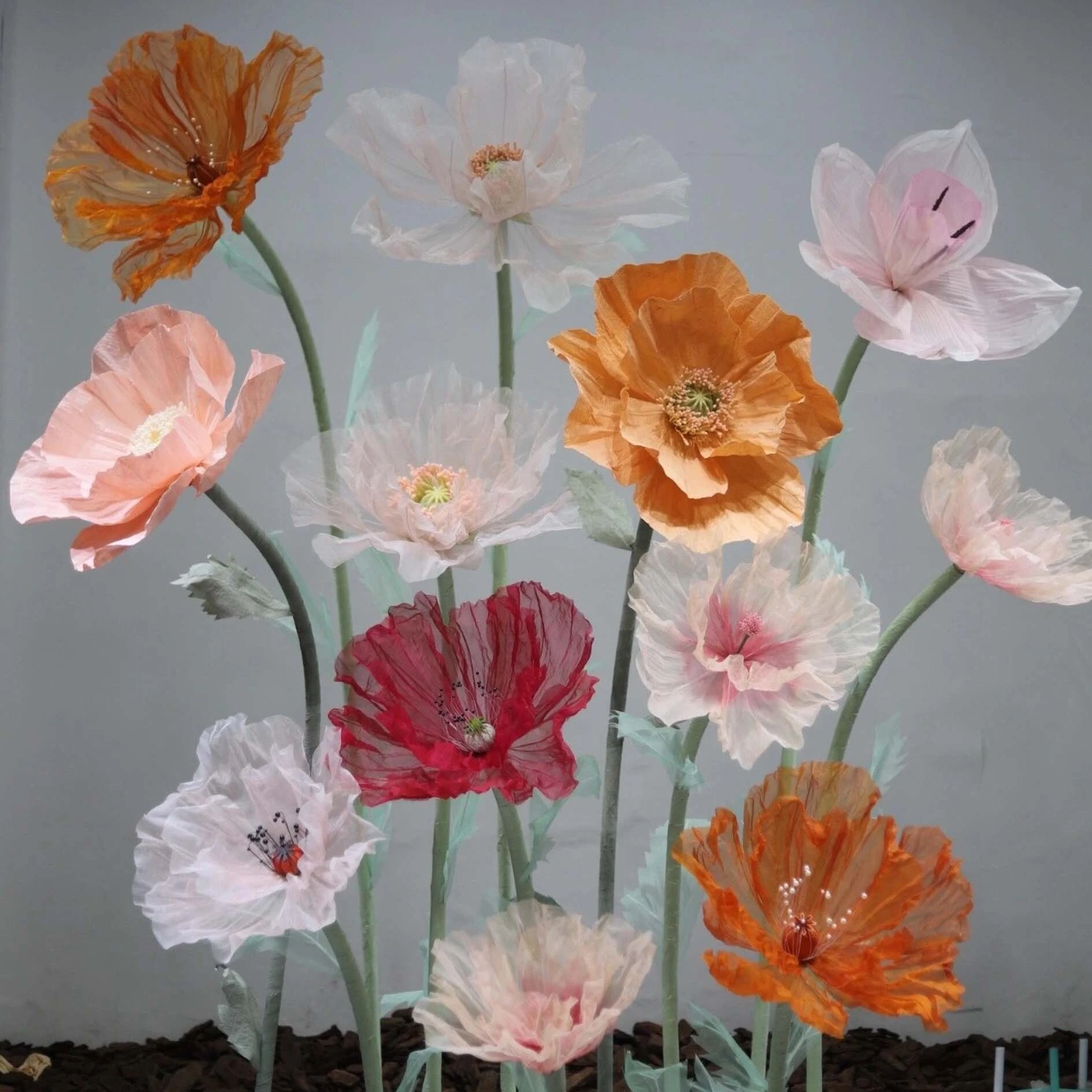 La fleur d'organza géante