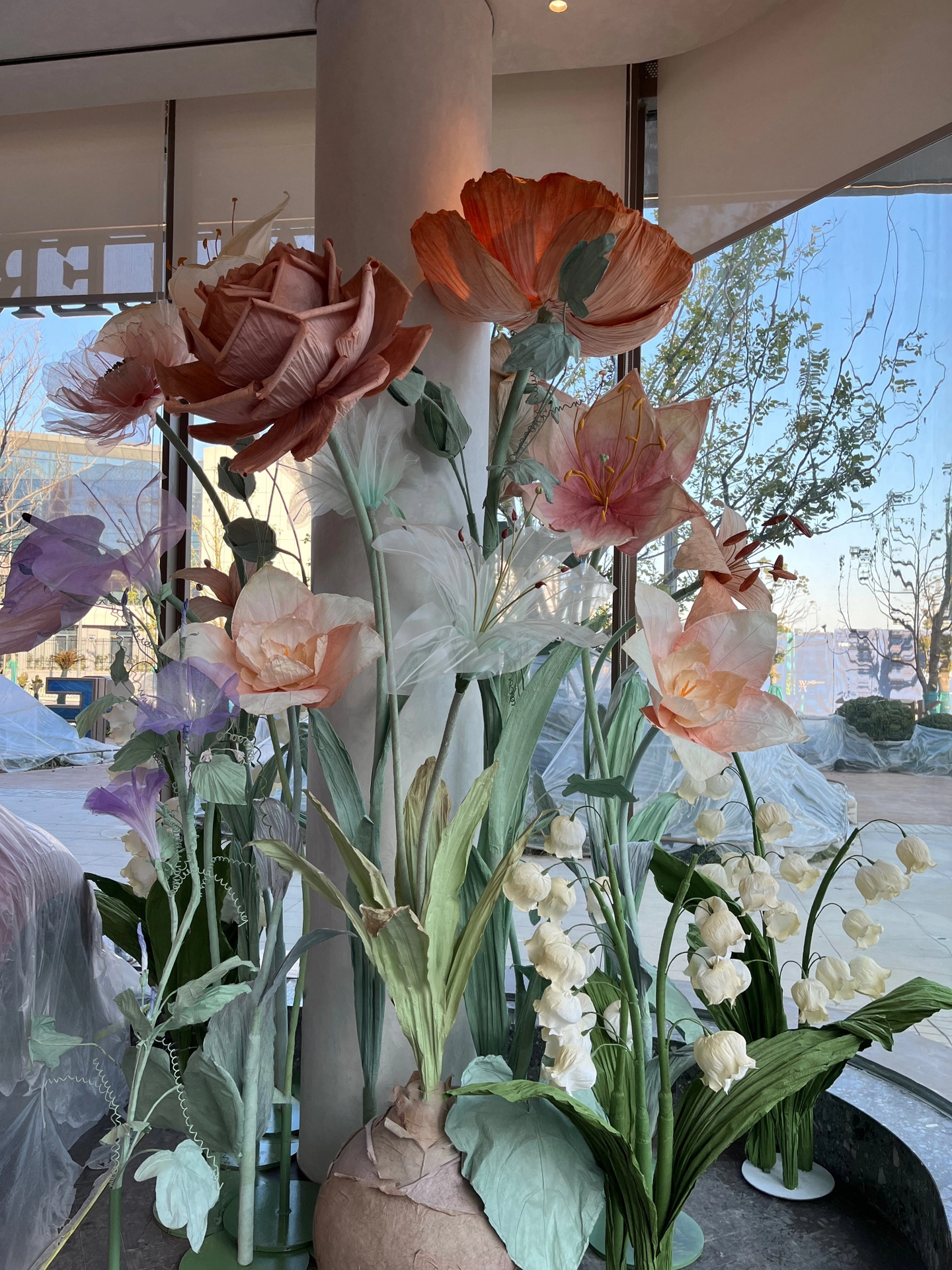 Flores de papel gigante