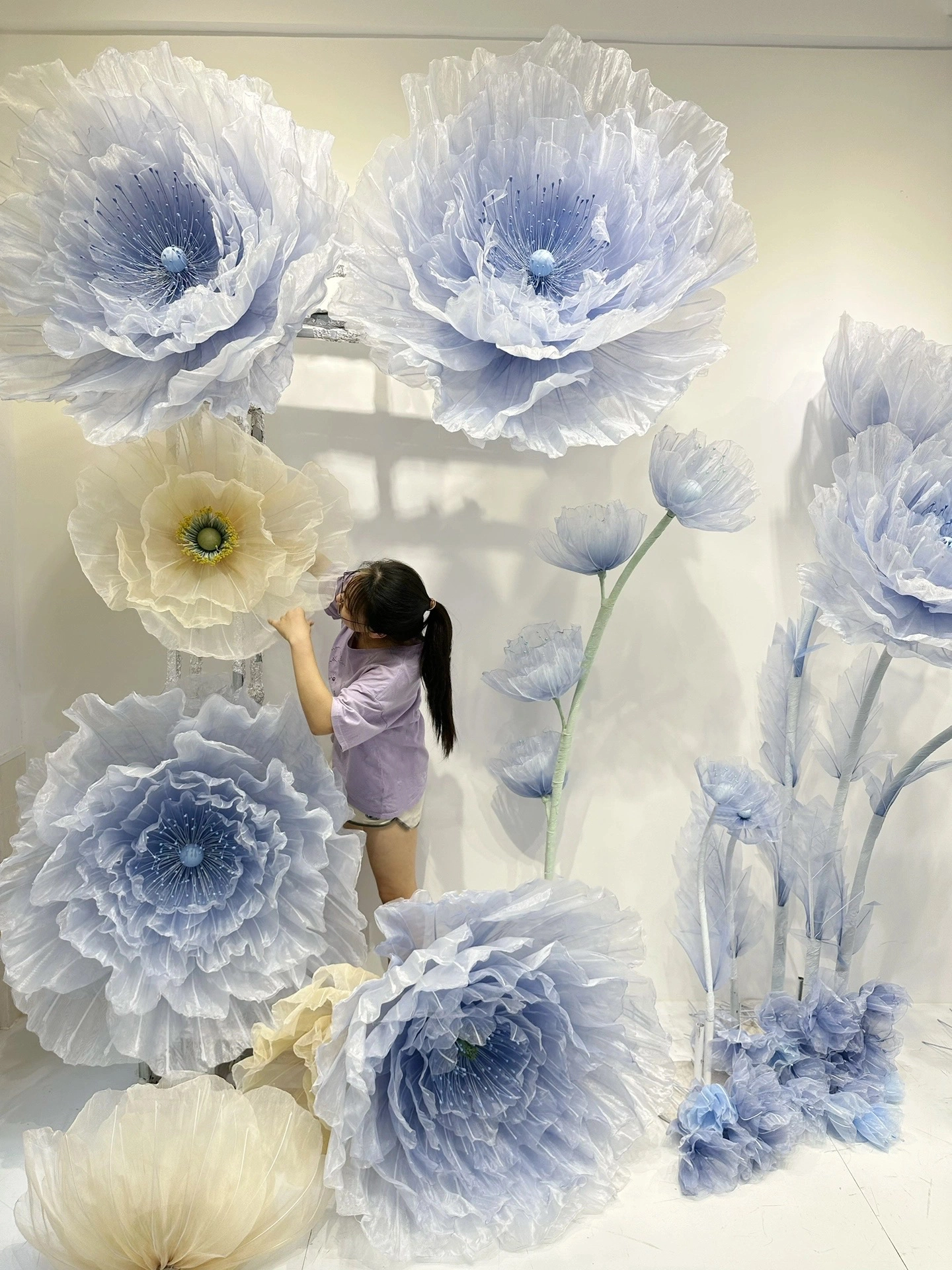 La pivoine à organza multicouche