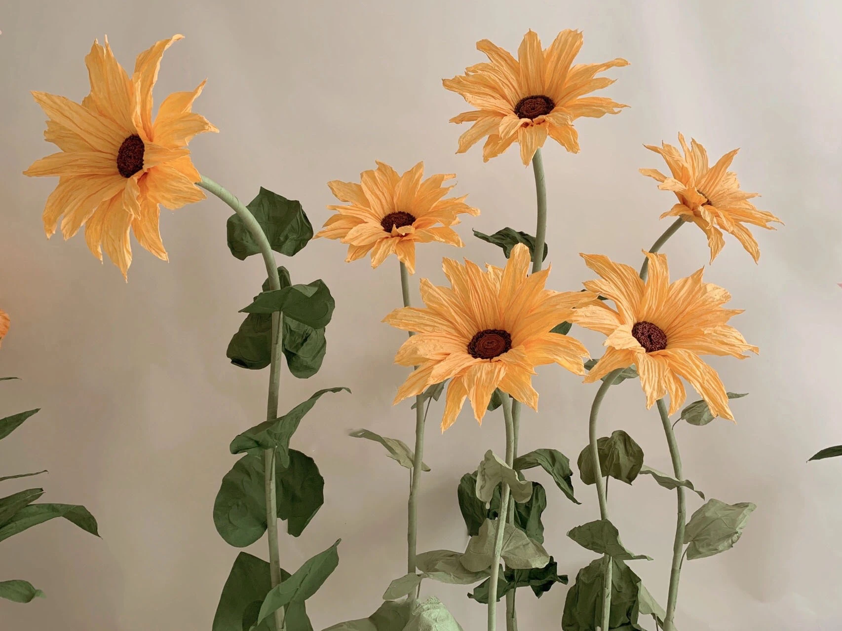 Instalación floral de girasol