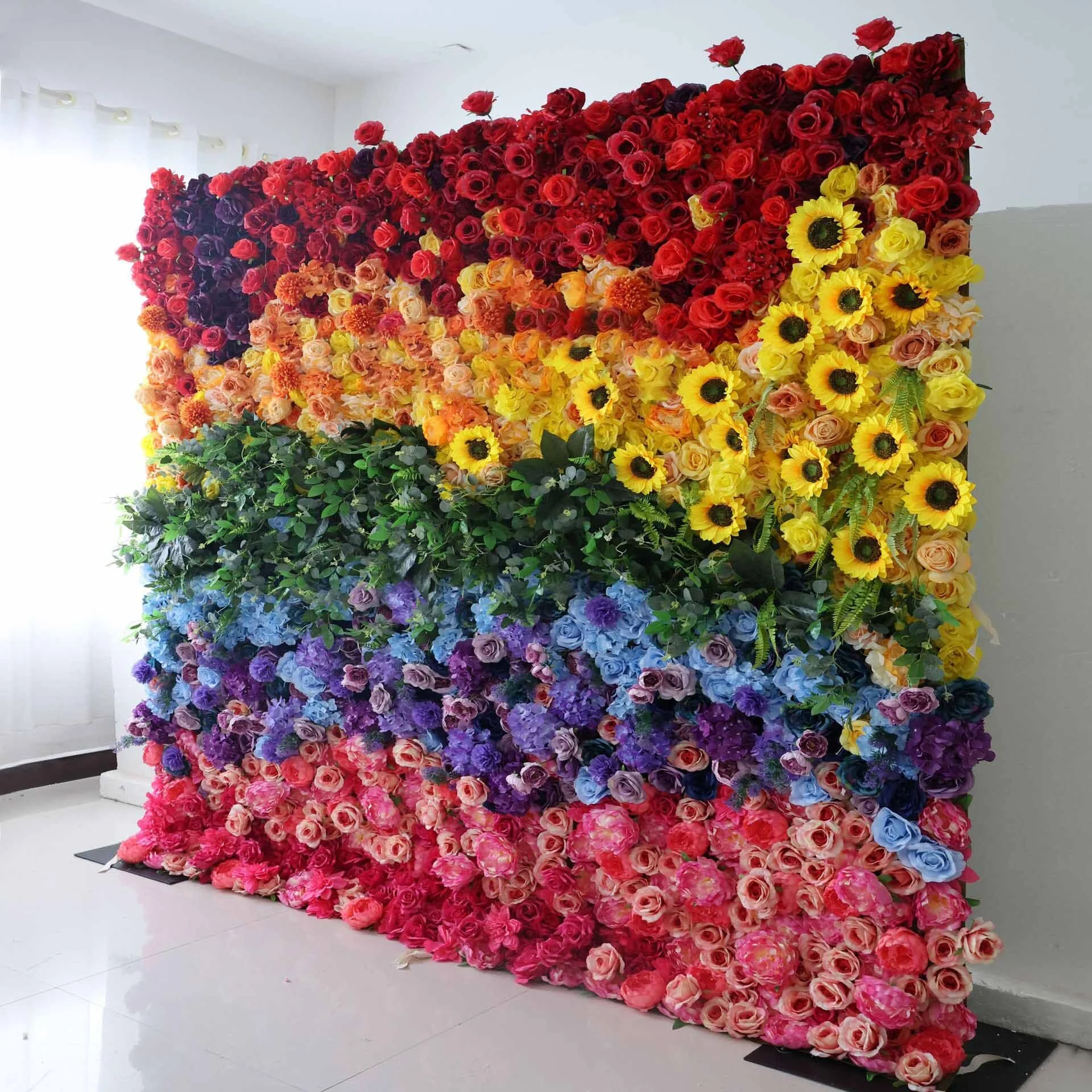 Flores artificiales de la pared de flores dulce y romántica de tela, tan dulces como la miel, la fiesta de cumpleaños, la decoración de la tienda de postres, el corazón de la niña linda! 1