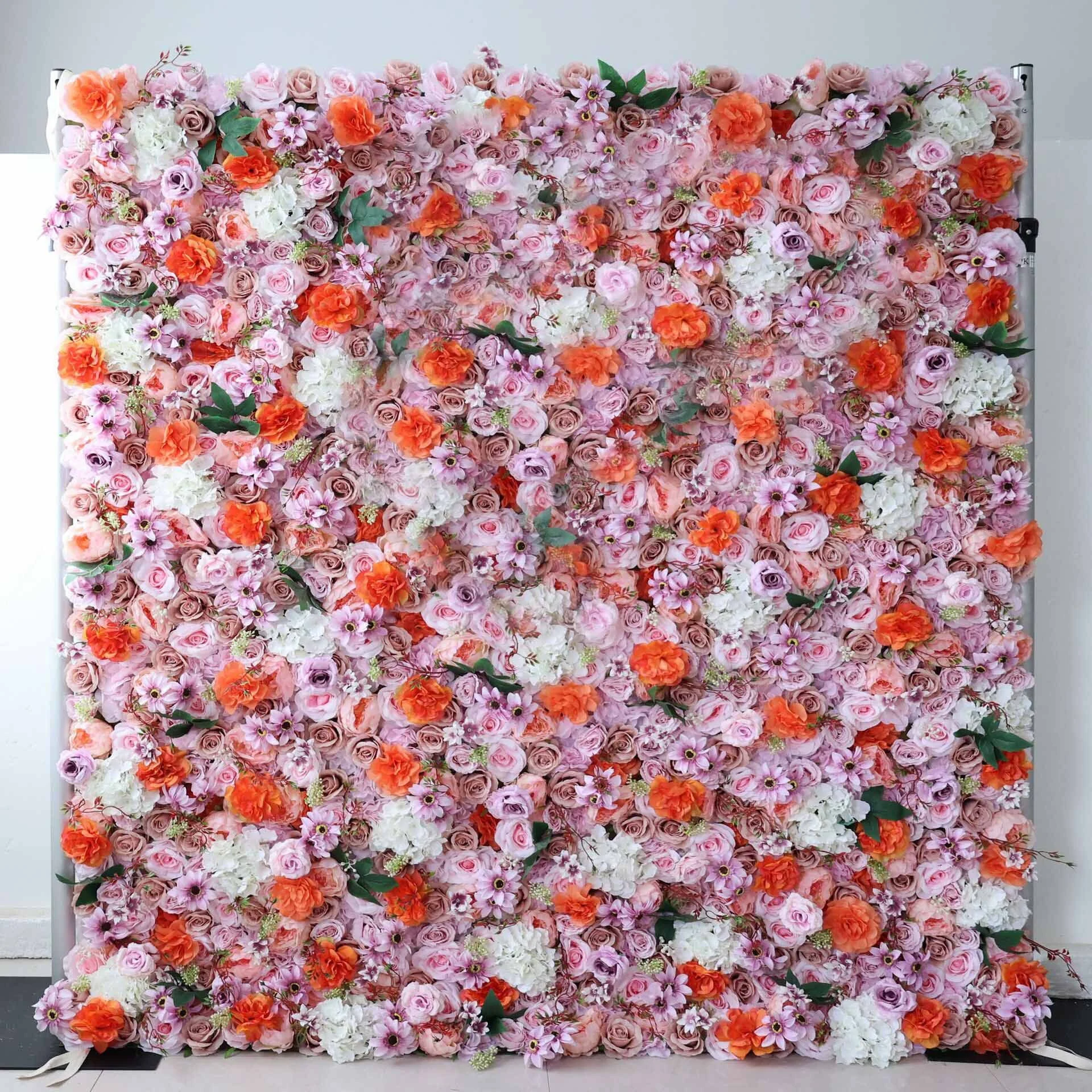 Les fleurs artificielles chaudes et guéries sur le mur de fleurs à base de tissu sont comme un soleil chaud et une mer de fleurs, transmettant une sensation douce et attentionnée 1