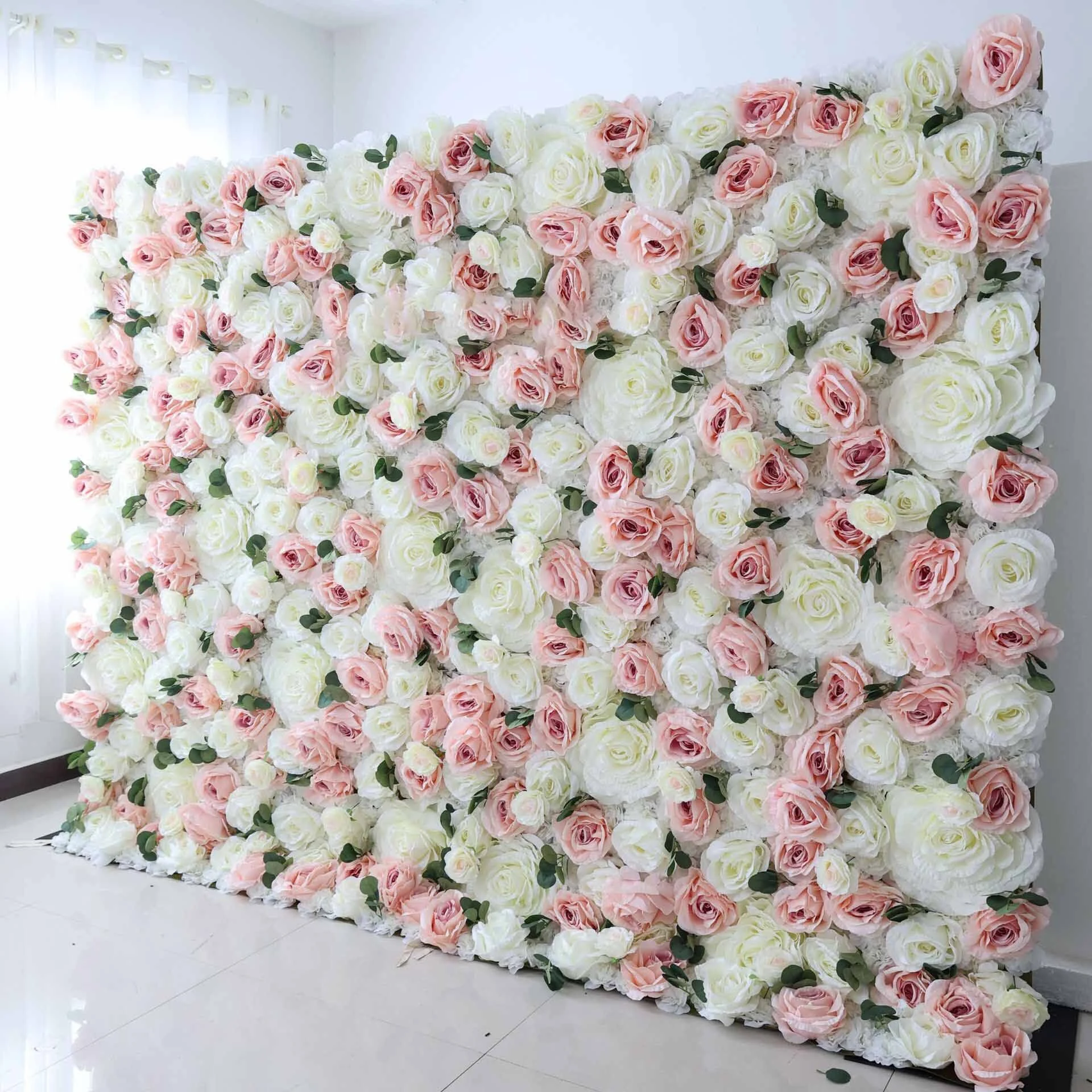 Rose hydrangea artificiel fleur mur de mariage mur de mariage mur extérieur 1