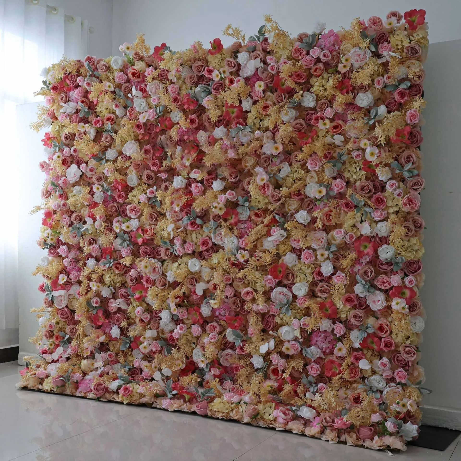 ¡Flores artificiales de pared de flores a base de telas a base de océano, como olas florecientes, trae un aliento fresco a las bodas costeras y las decoraciones de acuarios! 1