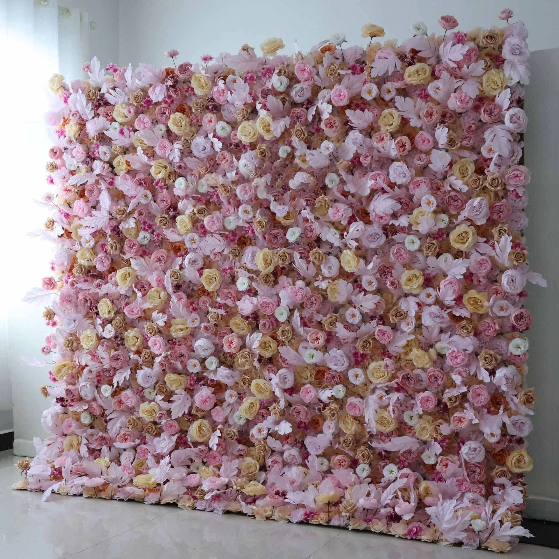 Fabric flower wall rose hydrangea artificial flower wall wedding background wall outdoor wedding shooting props 1